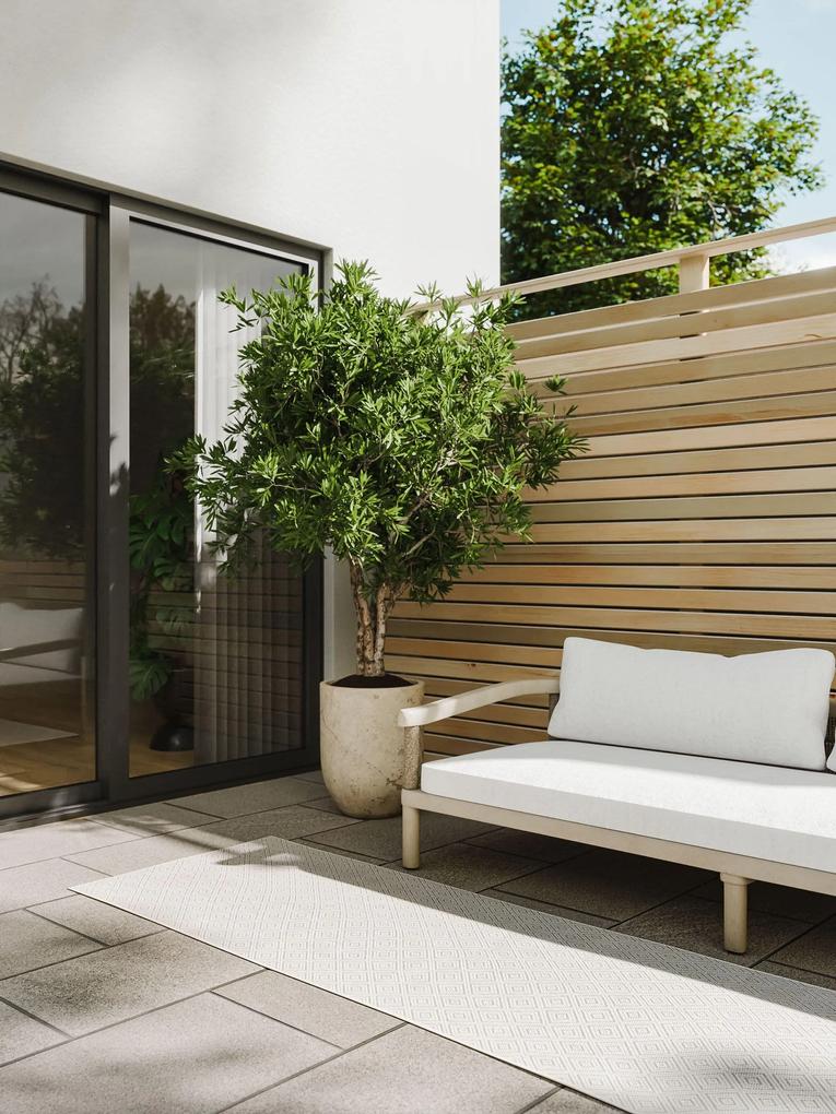benuta Basic Tappeto per interno ed esterno Lou Bianco 70x200 cm - Tappeto outdoor per balcone, terrazzo e giardino
