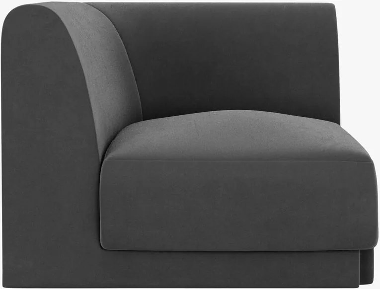 Modulo angolare Miley con schienali in velluto – L90 cm