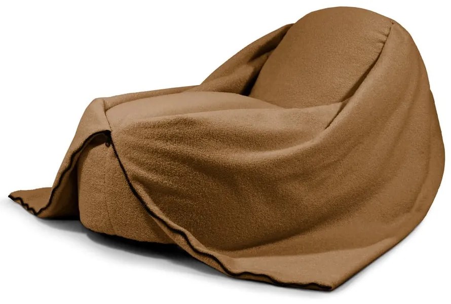 Pouf a sacco per bambini marrone con rivestimento in bouclé Cocoon 100 – SLOWDOWN