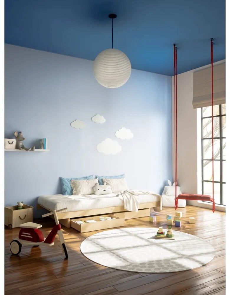 Letto matrimoniale in legno di pino con contenitore e griglia in colore naturale 160x200 cm Kanso - Karup Design