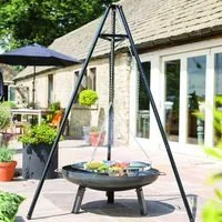 Treppiede per Griglia Nero 172 cm BBQ TRIPOD