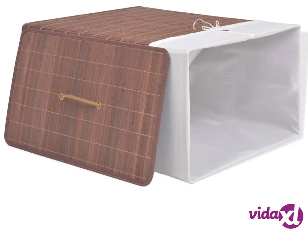 vidaXL Cesto Portabiancheria in Bambù Rettangolare Marrone