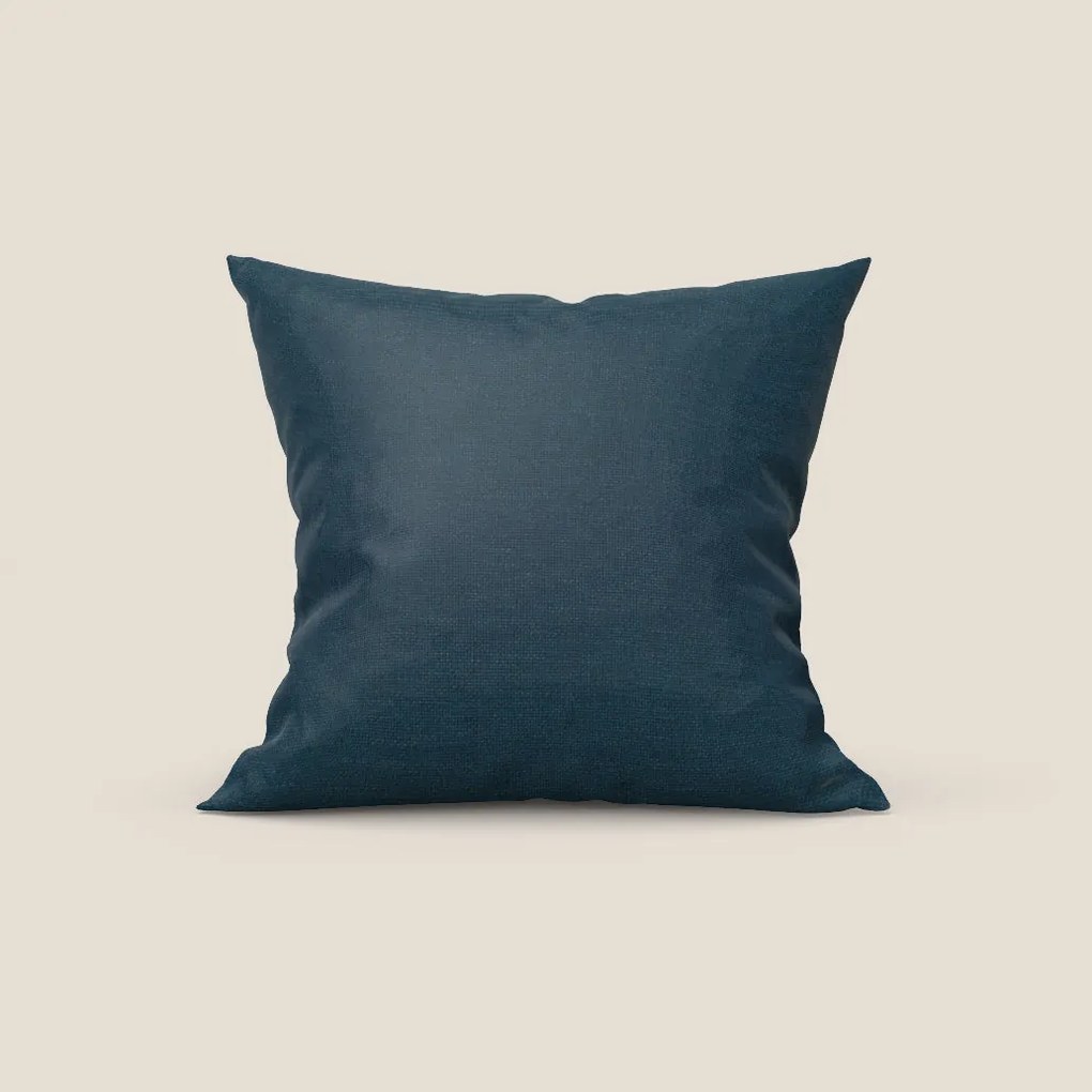 Tobago cuscino disponibile in diversi colori realizzato in tessuto fiammato simil cotone impermeabile T19 blu