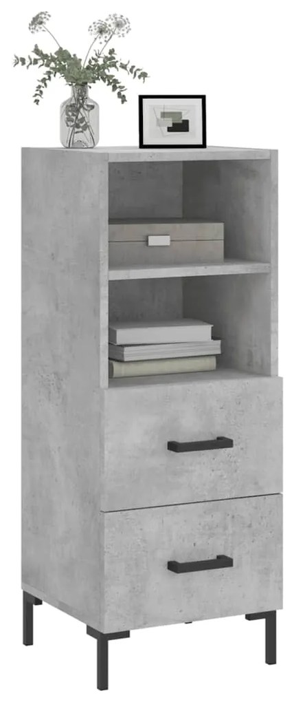 Credenza grigio cemento 34,5x34x90 cm in legno multistrato