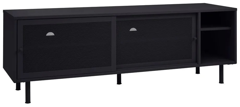 Mobile TV nero in metallo 160x55x45 cm Veep – Unique Furniture