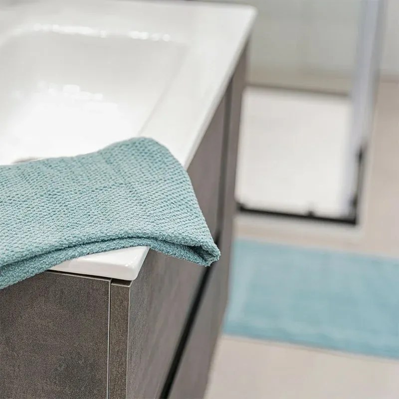 Asciugamani ospite per bagno 55x100 cm verde acqua in cotone 100%