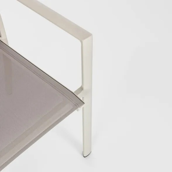 Set 4 Sedie Da Esterno In Alluminio E Textilene Con Braccioli Konnor Rastin Bizzotto