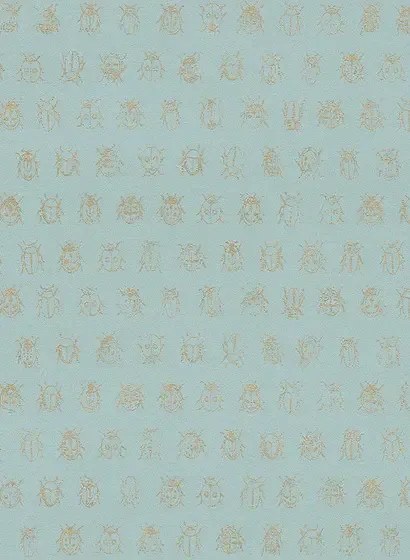 Eijffinger Carta da parati Lady Bug - Blau Hell Gold
