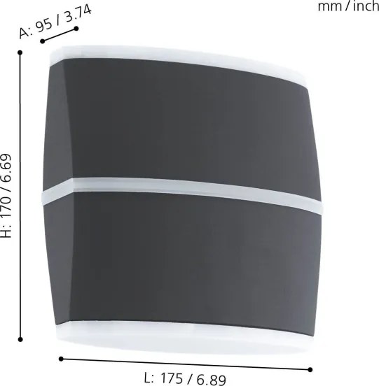 Eglo 96007 - Applique a LED da esterno PERAFITA 2xLED/6W