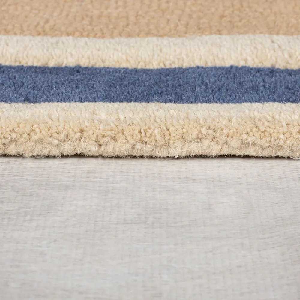 Tappeto in lana blu-arancio tessuto a mano 80x150 cm Retro Blocks - Flair Rugs