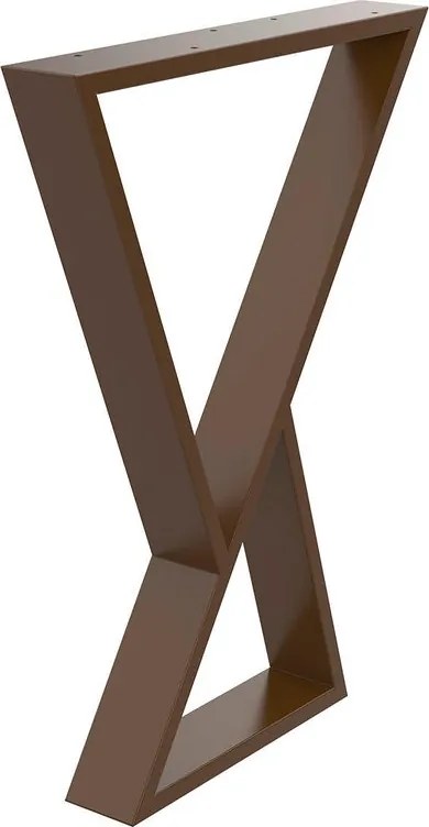 Gamba per mobili STEELMI Federica in acciaio marrone lucido L 58 x P 8 x H 71 cm