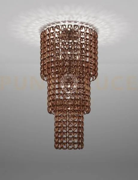 Giogali lampadadario a soffitto ca3 cristallo rame e cromo lucido 7...