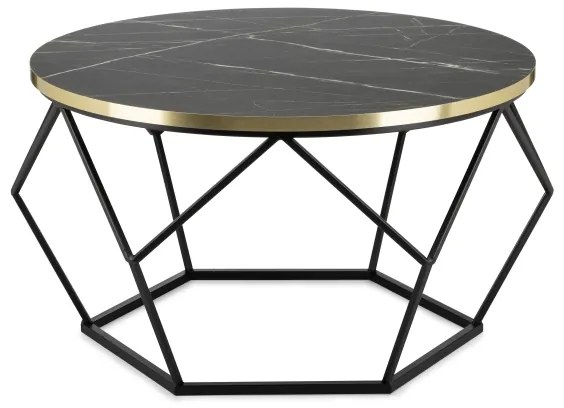 Tavolino DIAMOND 40x70 cm nero/oro