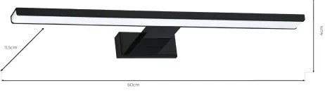 LED Lampada da parete per bagno SHINE LED/13,8W/230V 60 cm IP44 nero