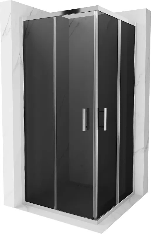 Mexen Rio cabina doccia quadrata 90 x 90 cm, grafite, cromo - 860-090-090-01-40