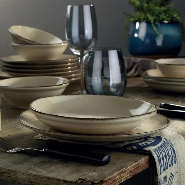 Set da tavola 18 pezzi beige/porcellana