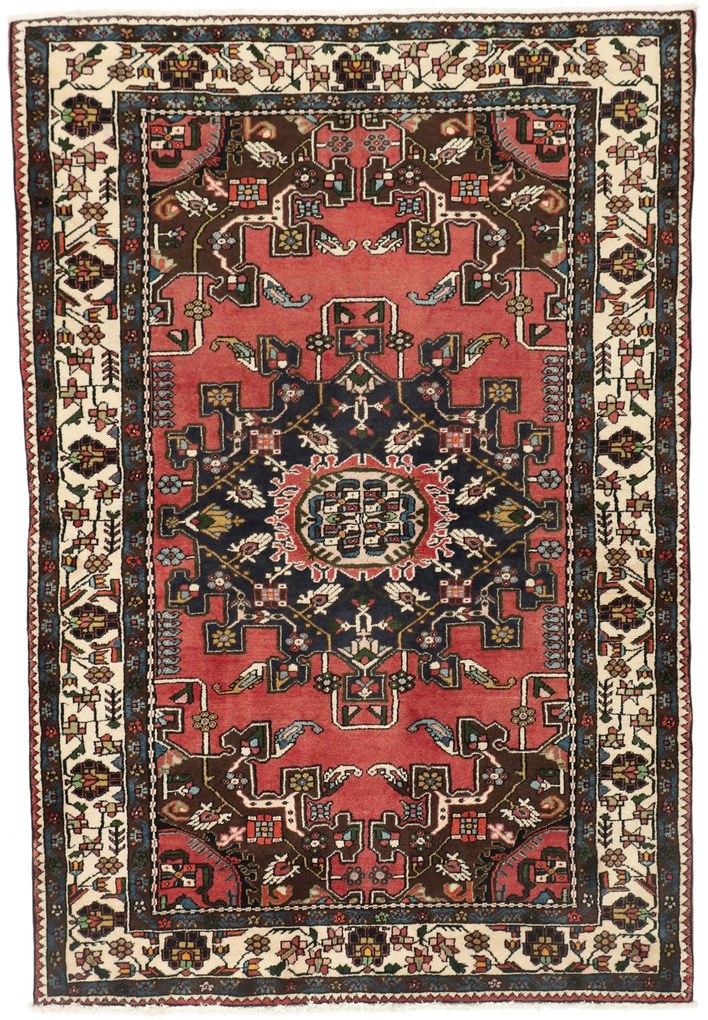 Hamedan Tappeto 140 x 210 (Iran) Annodato A Mano