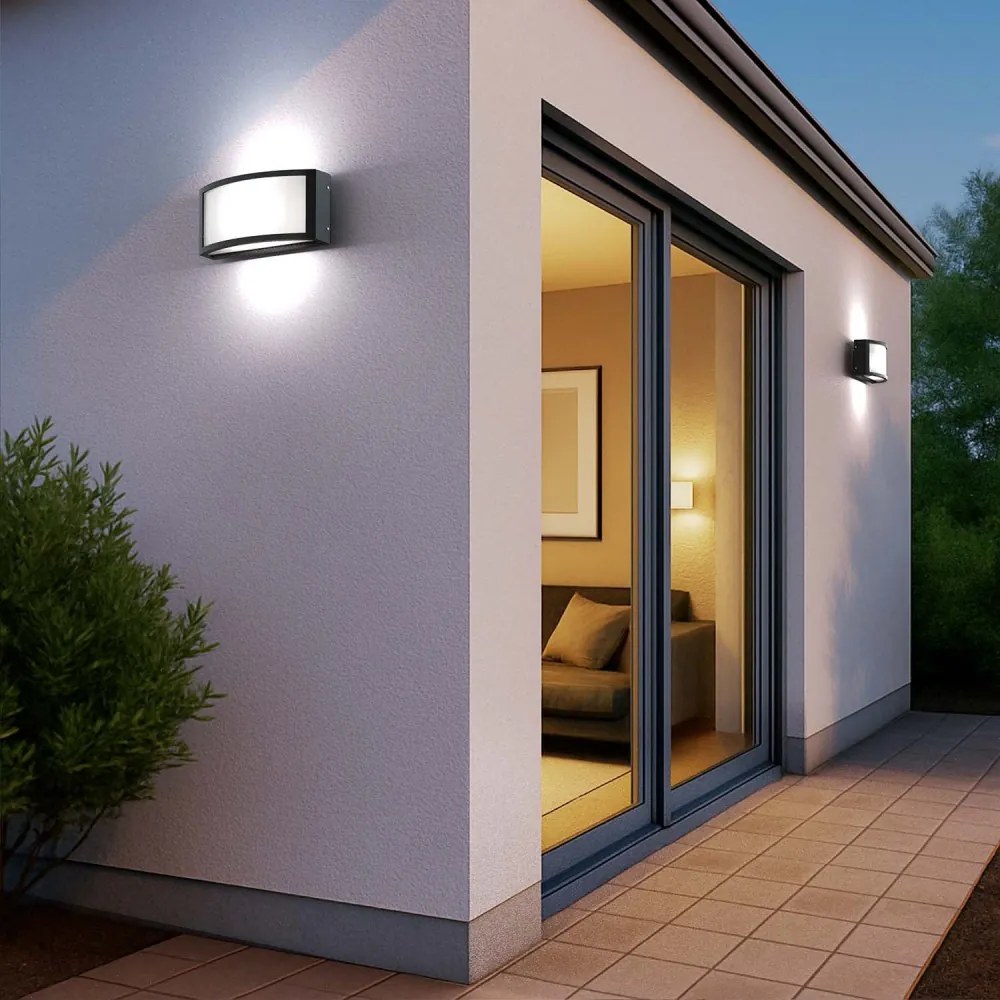 Applique Slim Design IP65 - E27 Nera Colore del corpo Nero