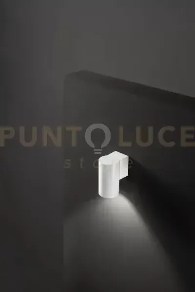 Applique alluminio colore bianco opaco quarondo 1 luce attacco gu10...