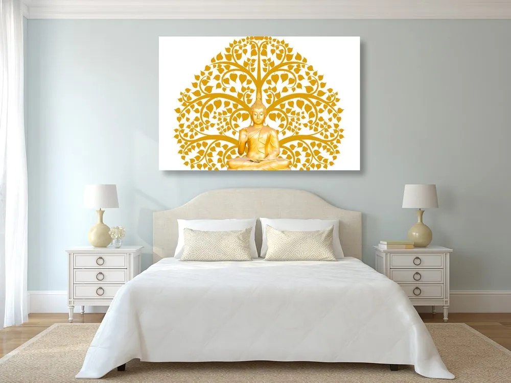 Stampa su tela – Buddha con albero della vita