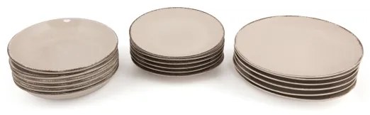 Set da tavola 18 pezzi beige/porcellana