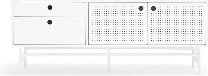 Tavolo TV bianco 140x52 cm Punto - Teulat