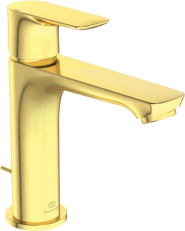 Rubinetto per lavabo a canna media getto laminare cristallino Concept Air oro spazzolato satinato IDEAL STANDARD H 17 cm