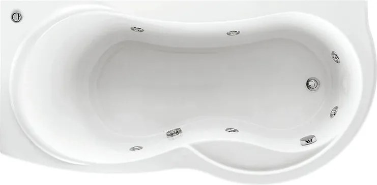 Vasca idromassaggio KEKKY 70 x 170 cm bianco con schienale sx 6 idro jets orientabili