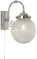 Applique Classica Belvue Acciaio Cromo Vetro 1 Luce E14