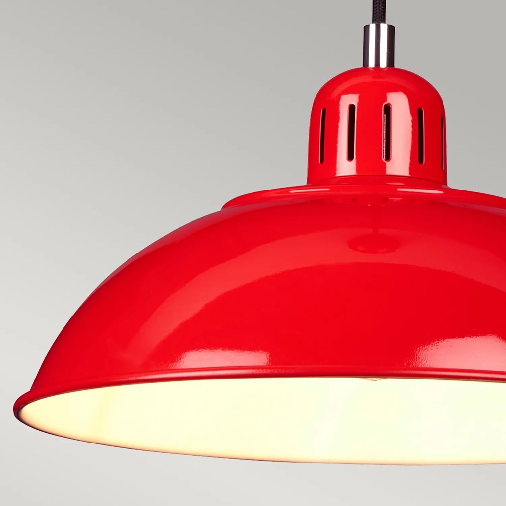 Sospensione Contemporanea Franklin Acciaio Rosso 1 Luce E27