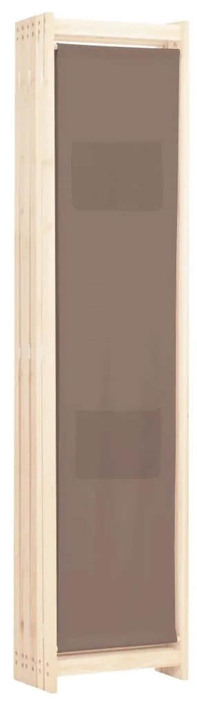 Divisorio a 6 pannelli marrone 240x170x4 cm in tessuto