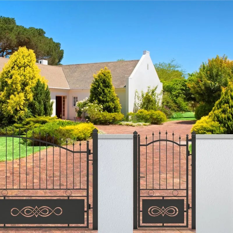 Cancello manuale battente Lavaredo in ferro, apertura a destra, L 104.5, H 180-195 cm, di colore nero