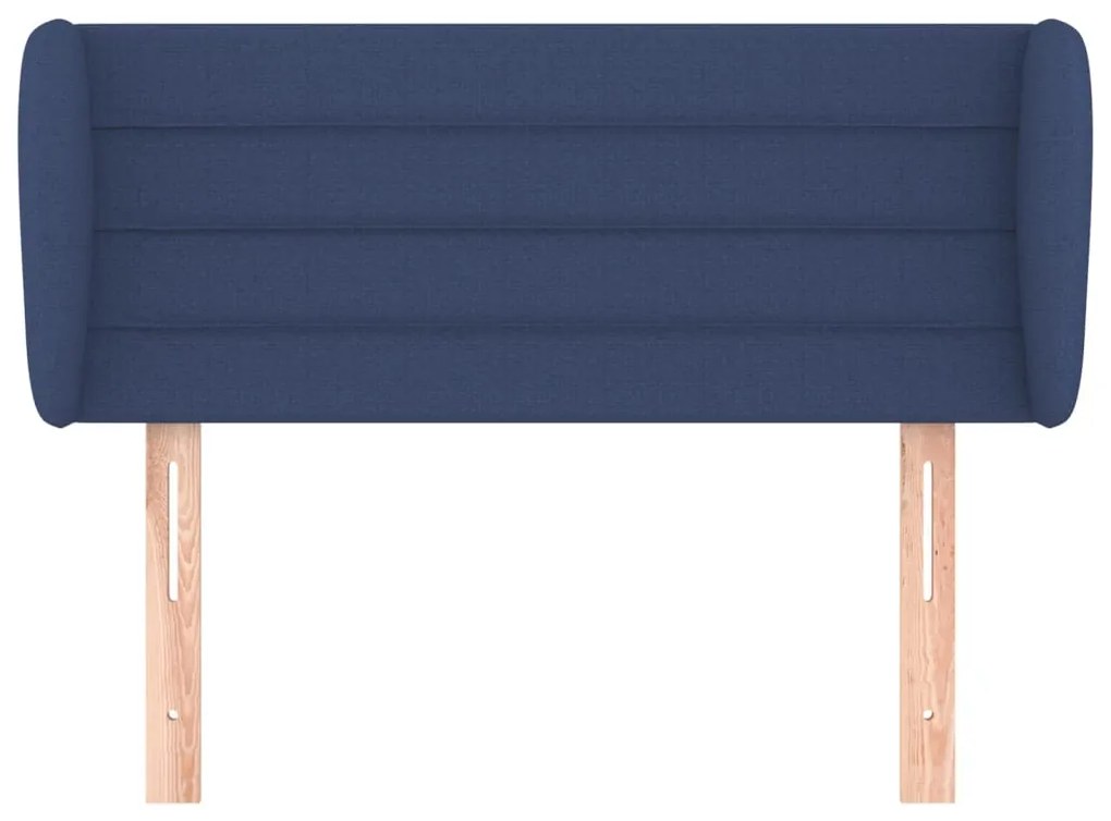 Testiera ad orecchio blu 103x23x78/88cm in tessuto