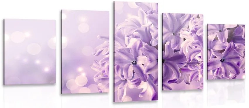 Quadri 5 pezzi – Fiore lilla
