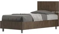 Letto Singolo 80x190 cm testata dritta Demas - Senza rete,Noce