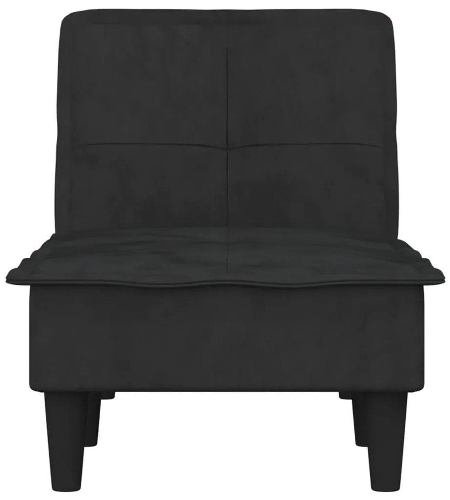 Chaise longue in velluto nero