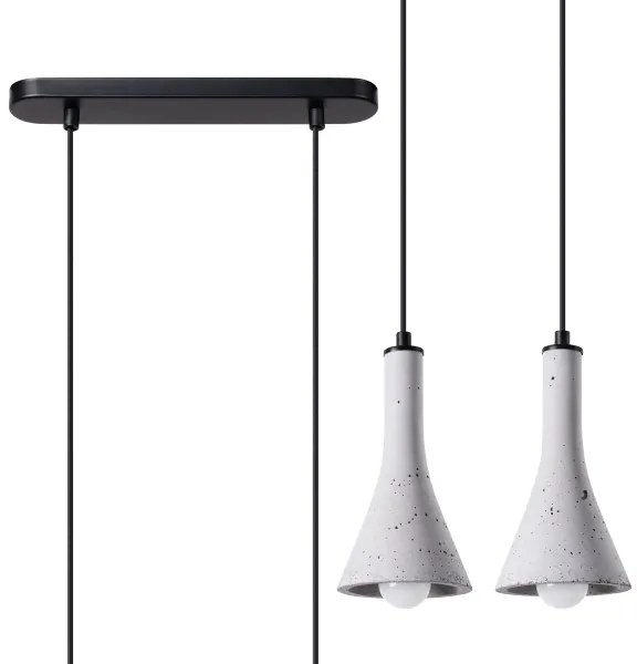 Sollux SL.1224 - Lampadario a sospensione con filo REA 2xE14/12W/230V calcestruzzo