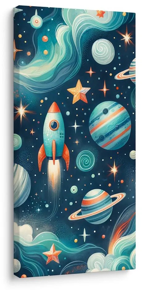 Quadro su tela – Pianeti colorati e stelle