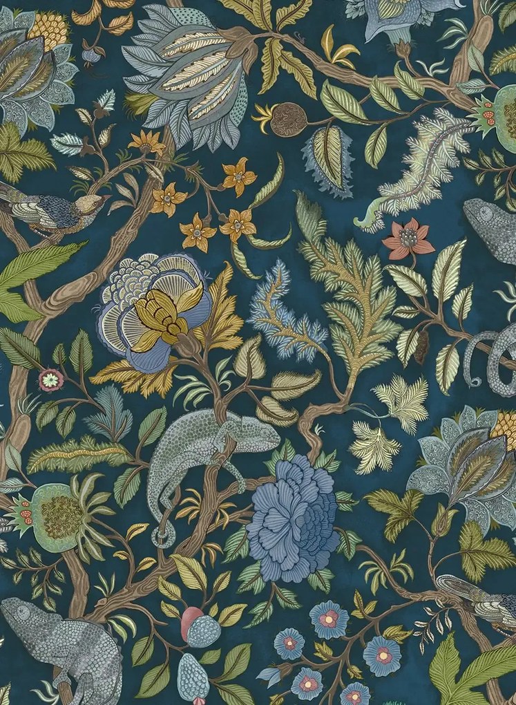 Josephine Munsey Carta da parati Chameleon Trail - Bright Blues and Greens