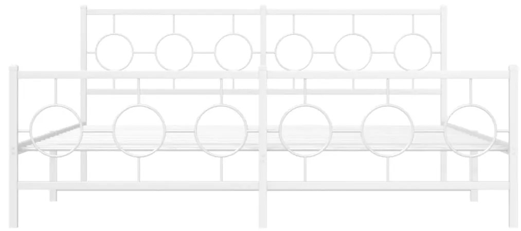 Giroletto con testiera e pediera metallo bianco 183x213 cm