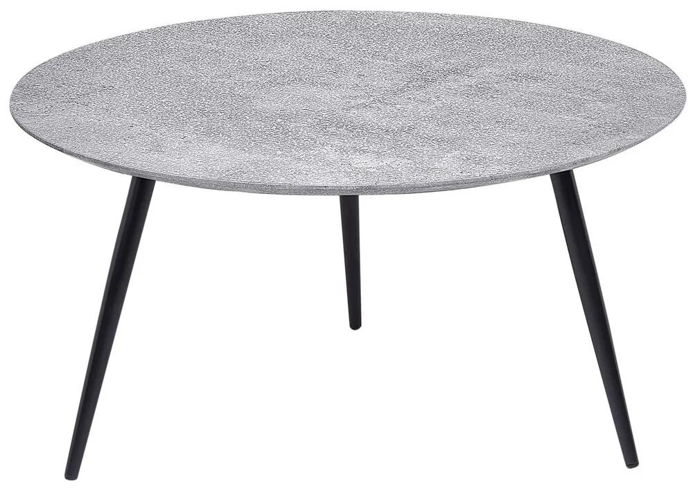 Tavolino da caffè effetto marmo grigio e nero ø 79 cm EFFIE Beliani