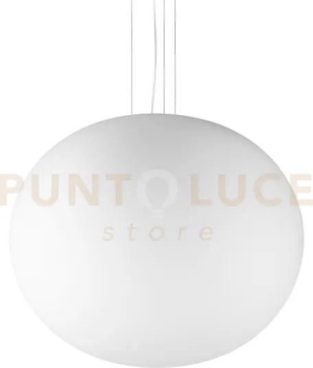 Cotton lampadario sospeso in vetro bianco 1 luce attcco e27 d.50cm