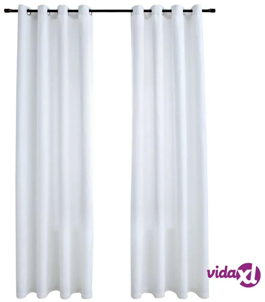 vidaXL Tende Oscuranti con Anelli in Metallo 2 pz Avorio 140x225 cm