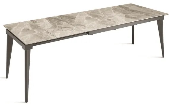 Tavolo allungabile 240 cm ULISSE con top grčs porcellanato effetto Marmo Grigio