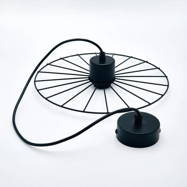 Lampadario a sospensione con filo MONTANA 1xE27/15W/230V diametro 30 cm nero