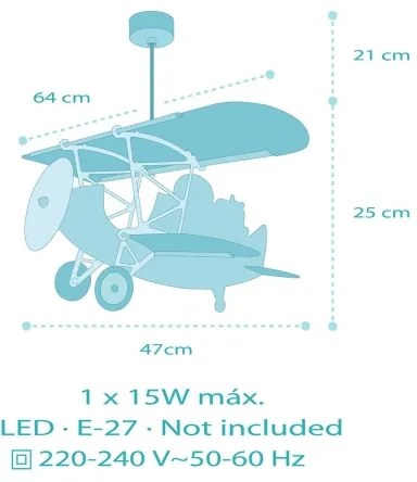Dalber 54602 - Lampadario bambini LITTLE LION 1xE27/15W/230V