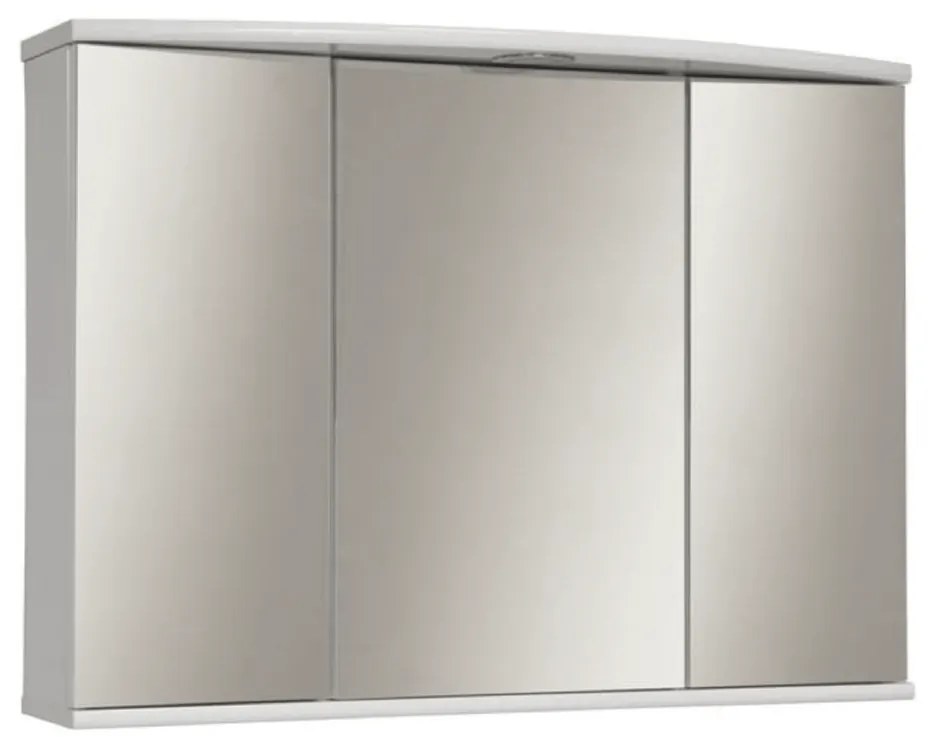 Specchio Contenitore 81x64 Due Ante Con Illuminazione Led Savini "Specchiere" Bianco Lucido