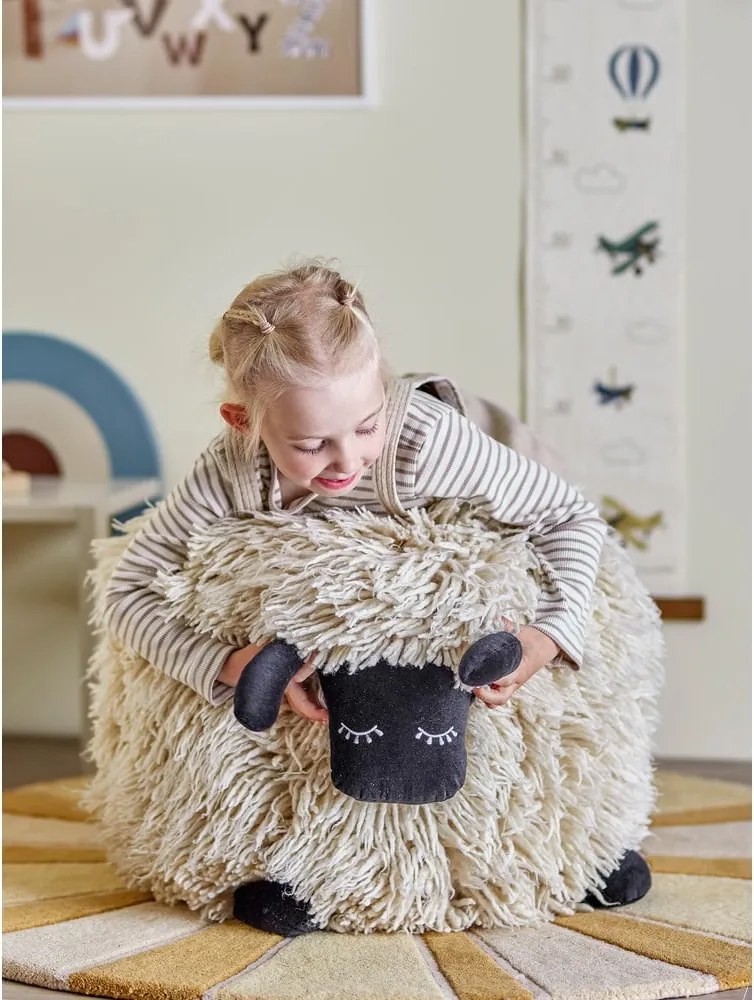 Pouf a sacco per bambini color crema con rivestimento in lana Dolly – Bloomingville Mini