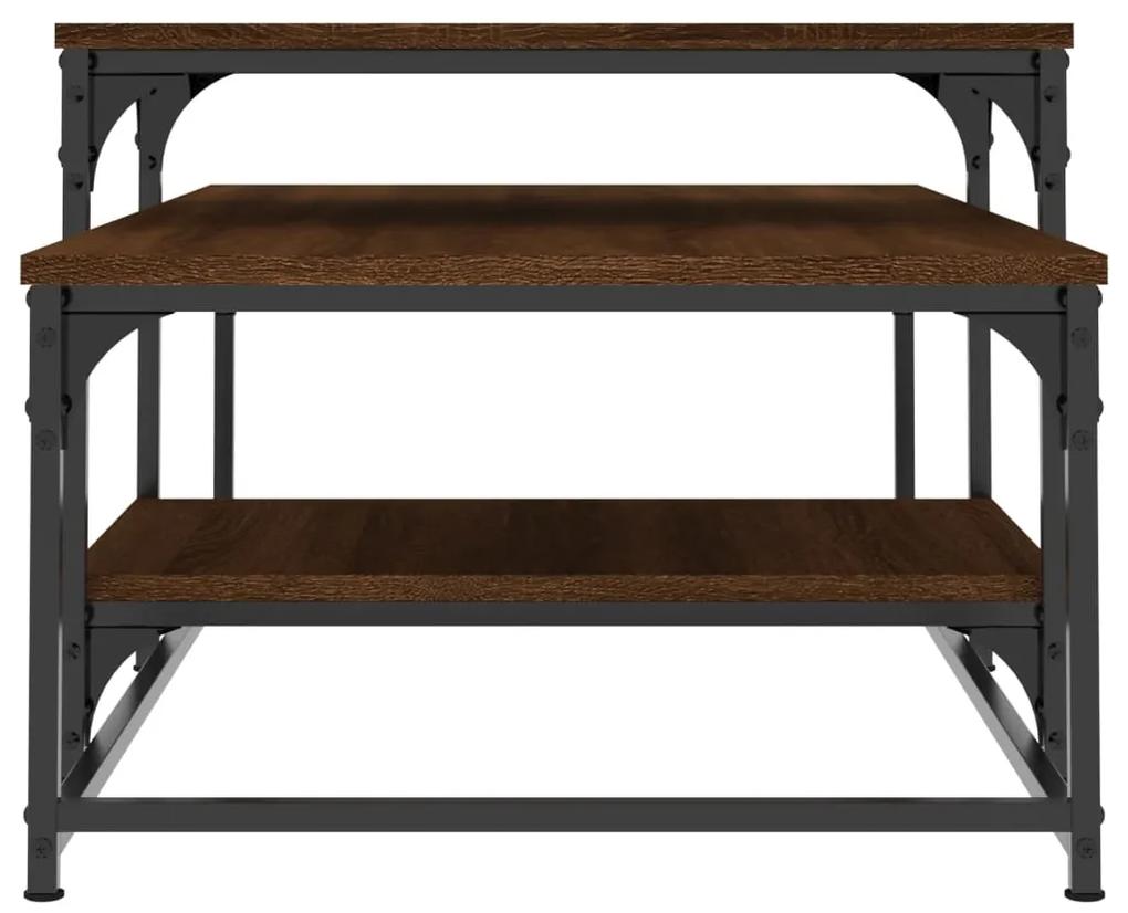 Tavolino salotto rovere marrone 102x60x45cm legno multistrato