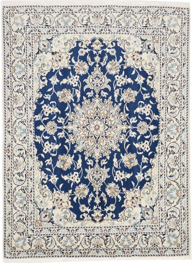 Nain Tappeto persiano 200x150 Blu (Iran) Annodato A Mano
